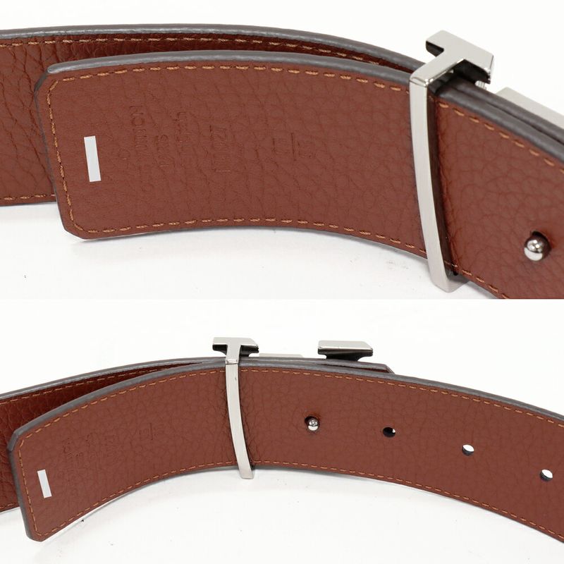Louis Vuitton Belt Taurillon Leather Navy Brown Tilt Reverse