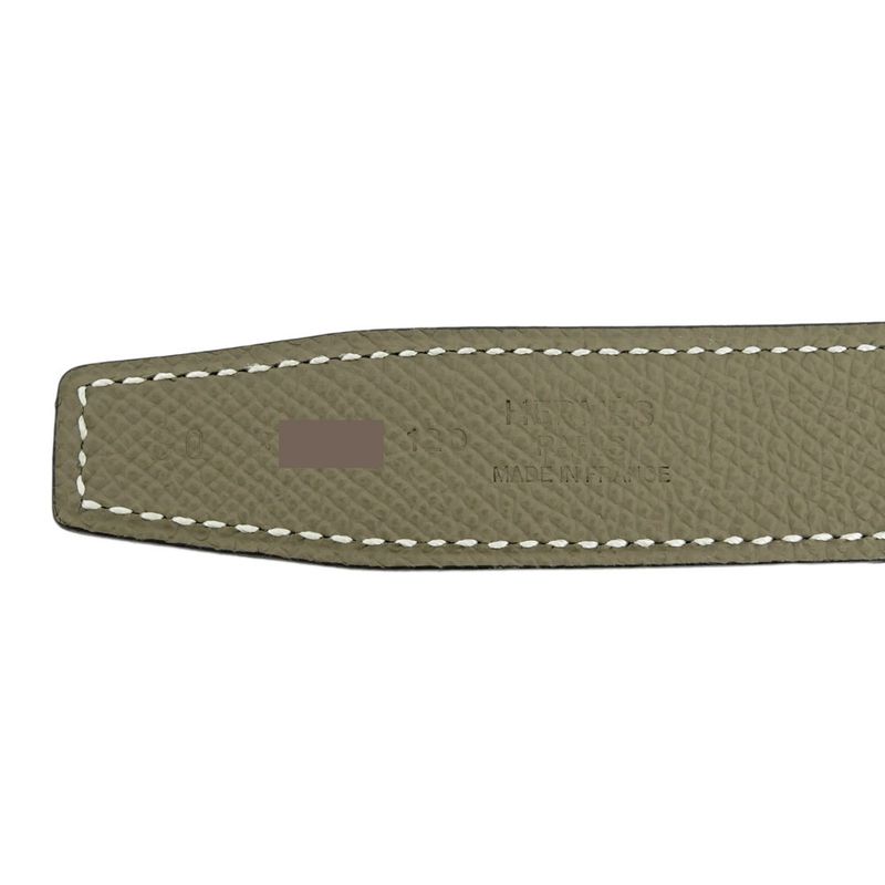 Hermes Elitage Belt 80 Black Etoupe Silver Hardware
