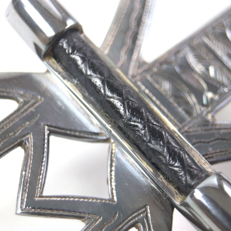 Hermes Touareg Hand Engraved Design Chrome Color Leather Use Belt Buckle SV 925