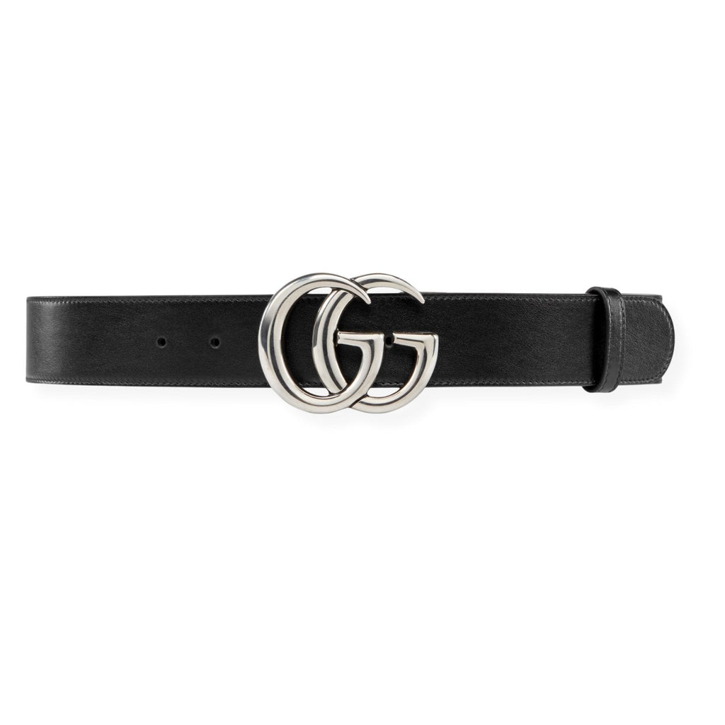 GUCCI Leather belt with double G buckle