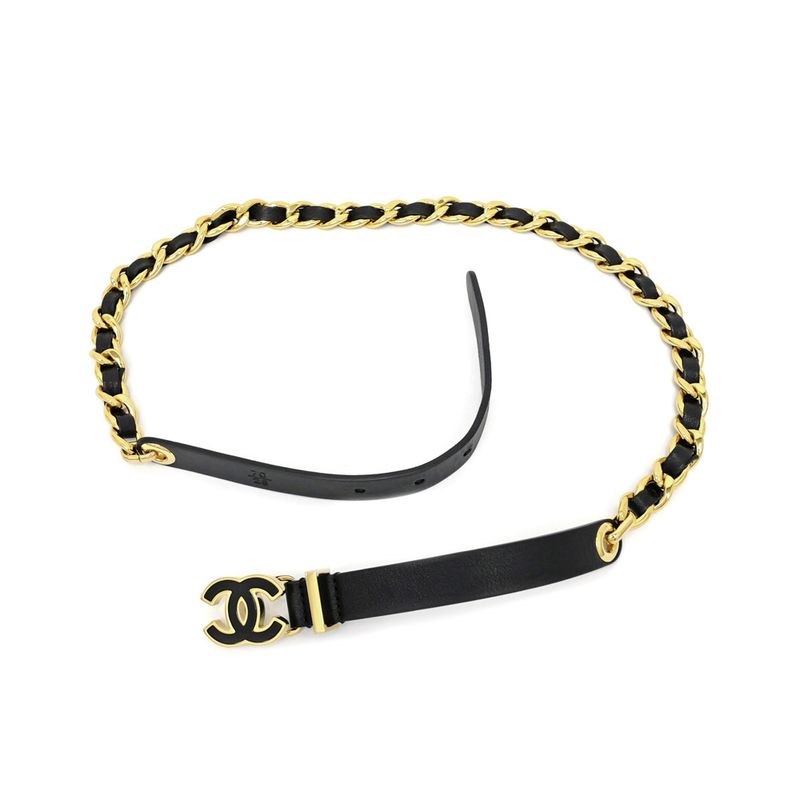 Chanel Chain Belt Black Gdhardware Aaa436 Coco Mark 70 28