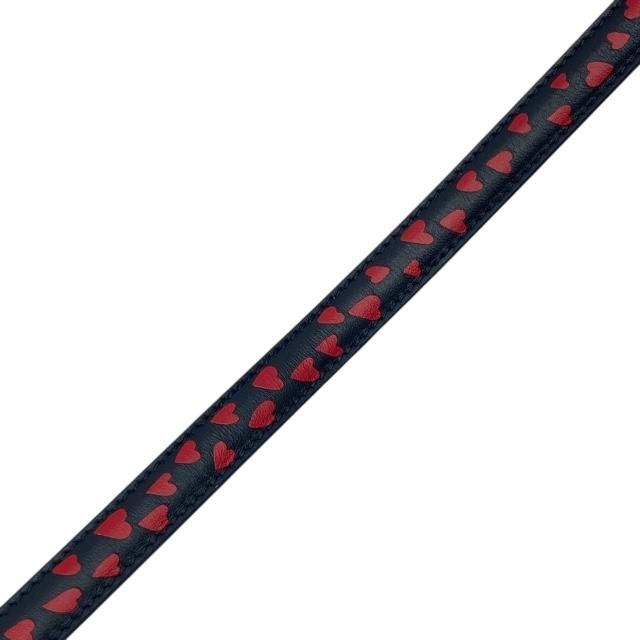 Christian Dior I Love Paris Belt Slim Small Heart Pattern Logo Total Leather