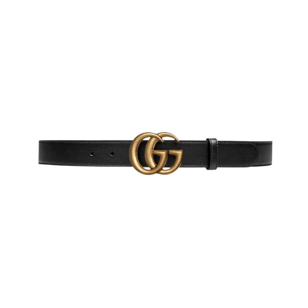 GUCCI Leather belt with double G buckle