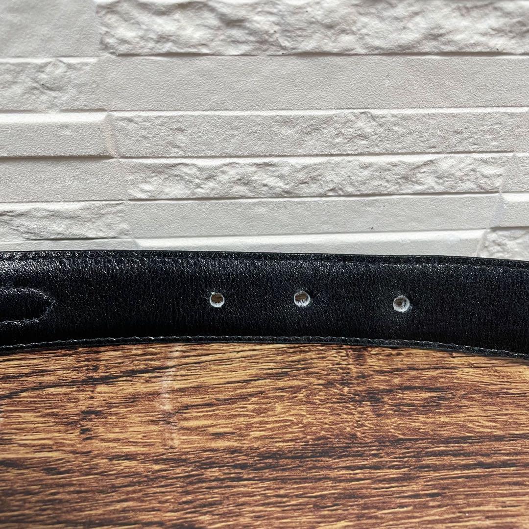 Celine Leather Carriage Logo Gold Belt Black