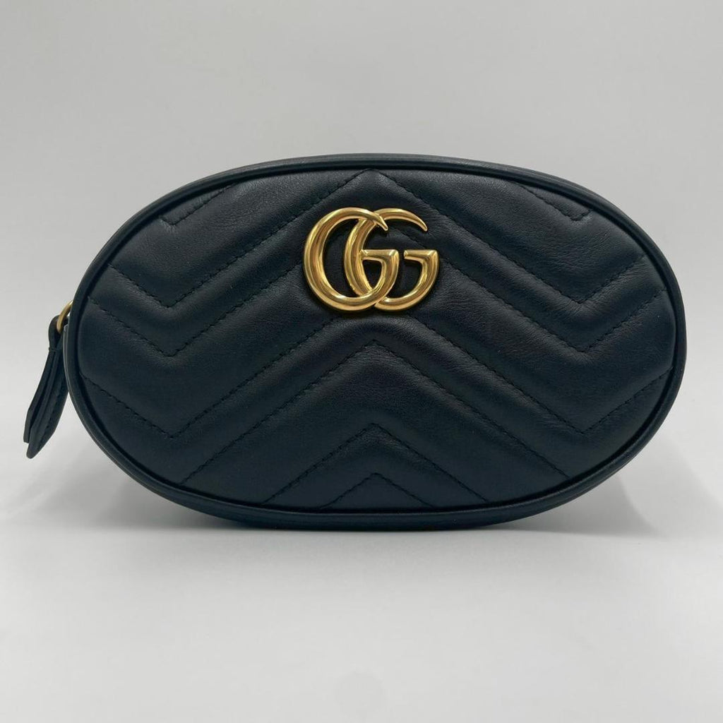 Gucci Marmont Matelasse Leather Belt Bag Black