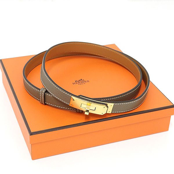 Hermes Belt Kelly 18 Veau Epsom Etoupe Gold Hardware