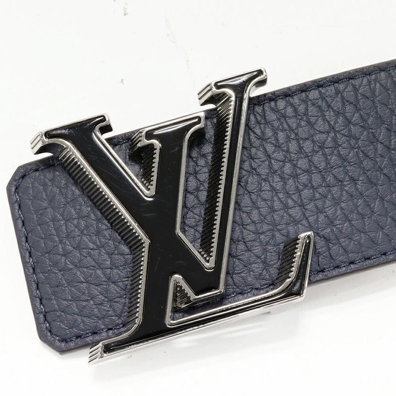 Louis Vuitton Belt Taurillon Leather Navy Brown Tilt Reverse
