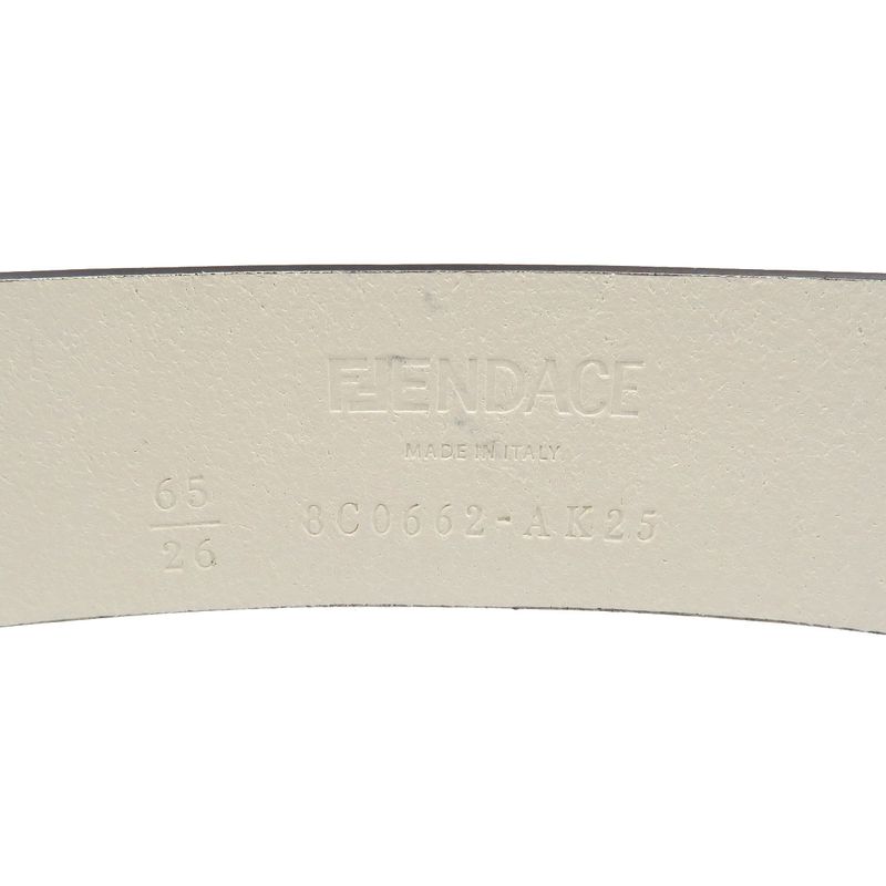 Versace Fendace Fendi 8 C0662 Leather Metal White Gold Belt 1891