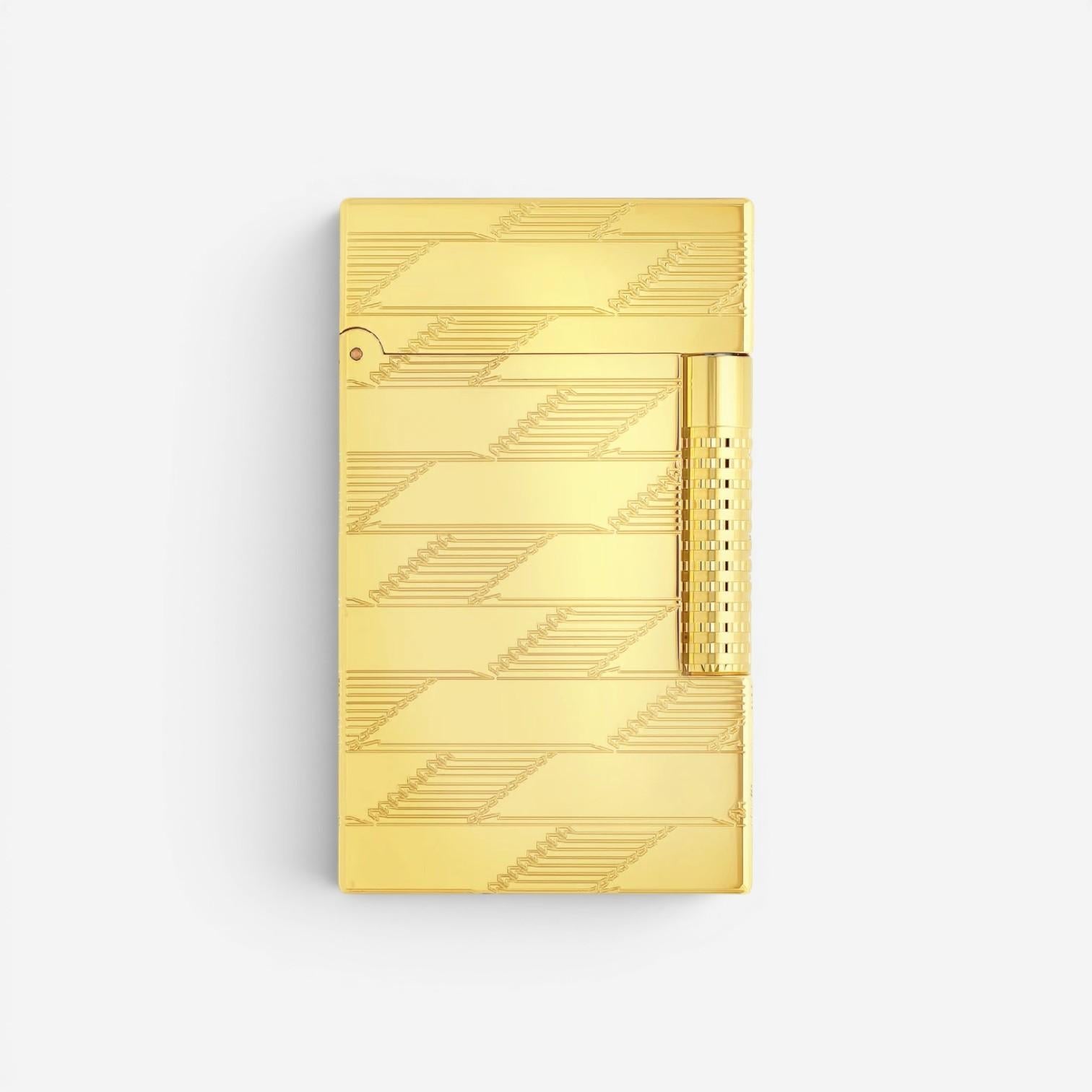 S.T. Dupont LeGrand Monogram 1872 Yellow Gold Lighter C23178