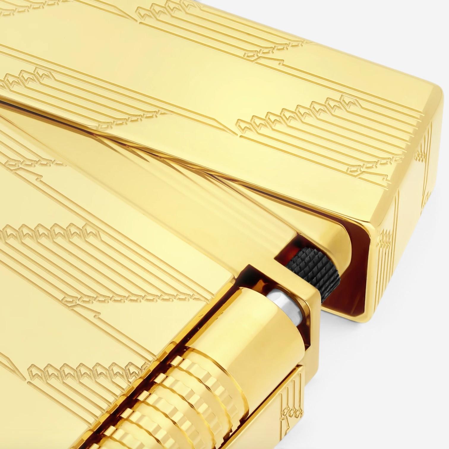 S.T. Dupont LeGrand Monogram 1872 Yellow Gold Lighter C23178