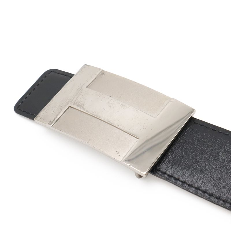 Hermes H Plate Belt Reversible Box Calf Togo Leather Black Brown