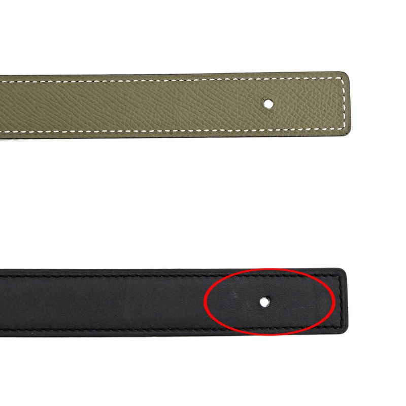 Hermes Elitage Belt 80 Black Etoupe Silver Hardware